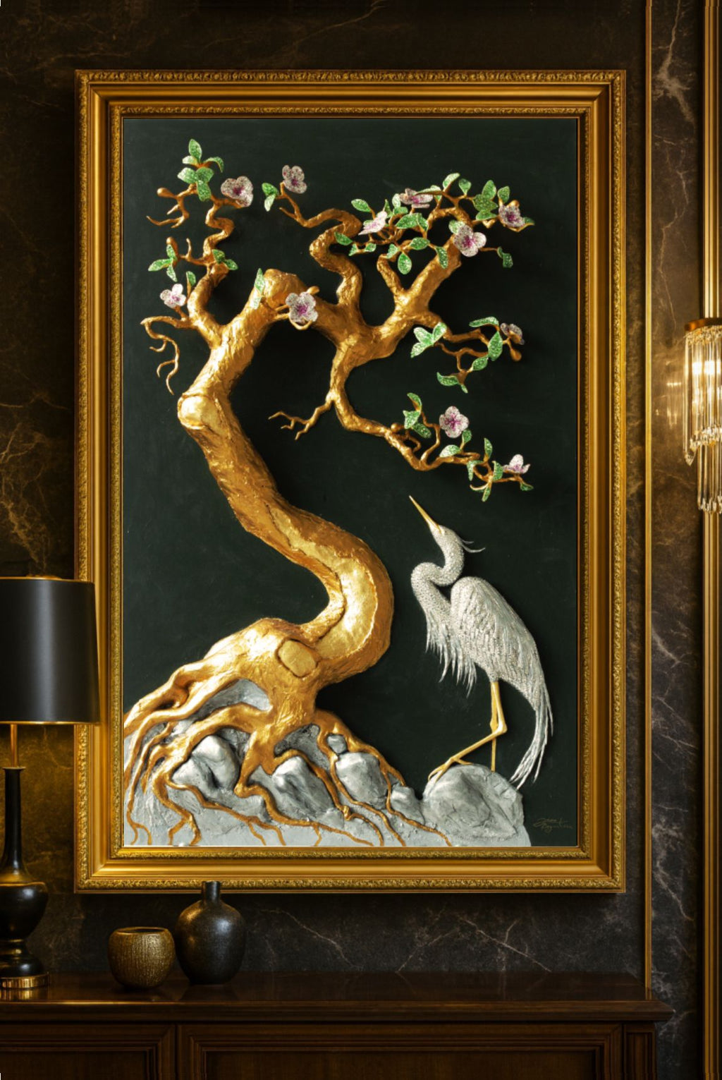 Flowering Tree | Handmade 3D Art | Jewelry painting