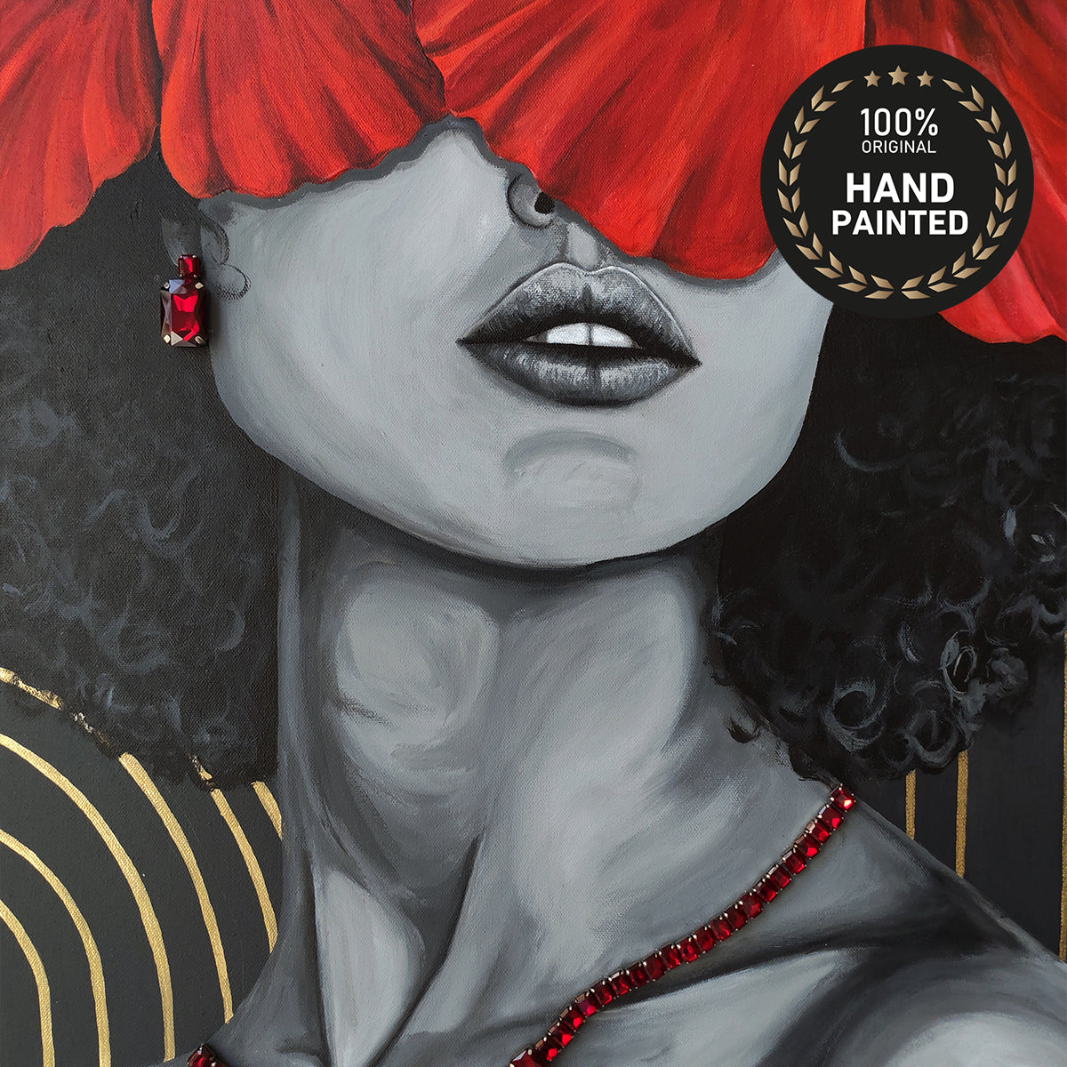 Crimson Blossom | Luxury Canvas Painting