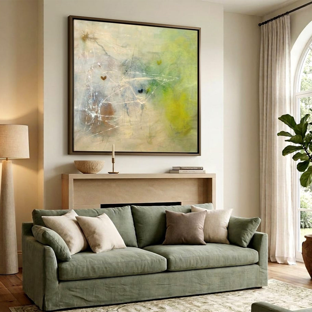 Handmade botanical wall art with textured floral details for luxury Dubai interiors