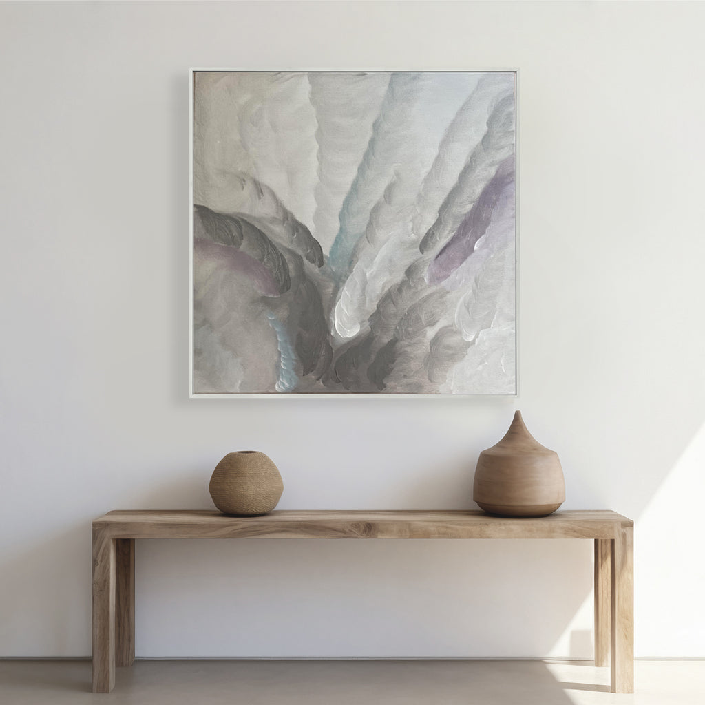 Soft Drift | White & Grey Textured Wall Art