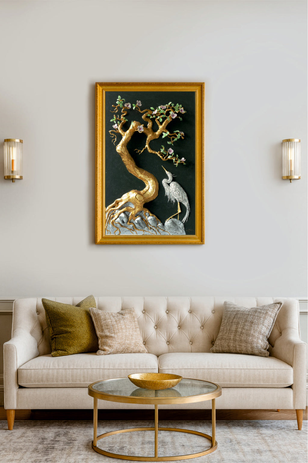 Flowering Tree | Handmade 3D Art | Jewelry painting
