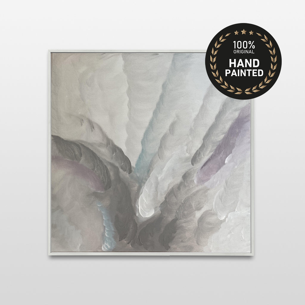 Soft Drift | White & Grey Textured Wall Art