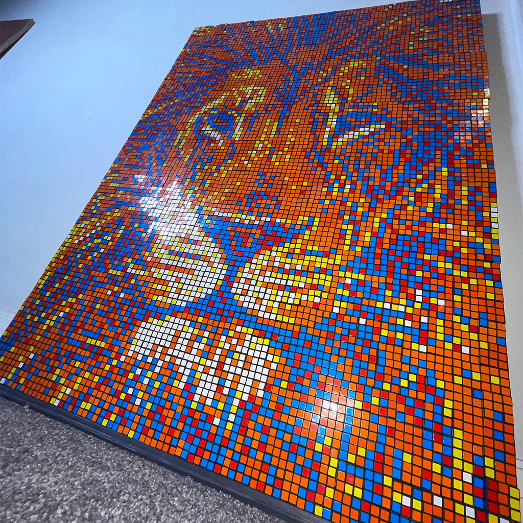 The Lion That Stares | Handmade Rubik Cube Art