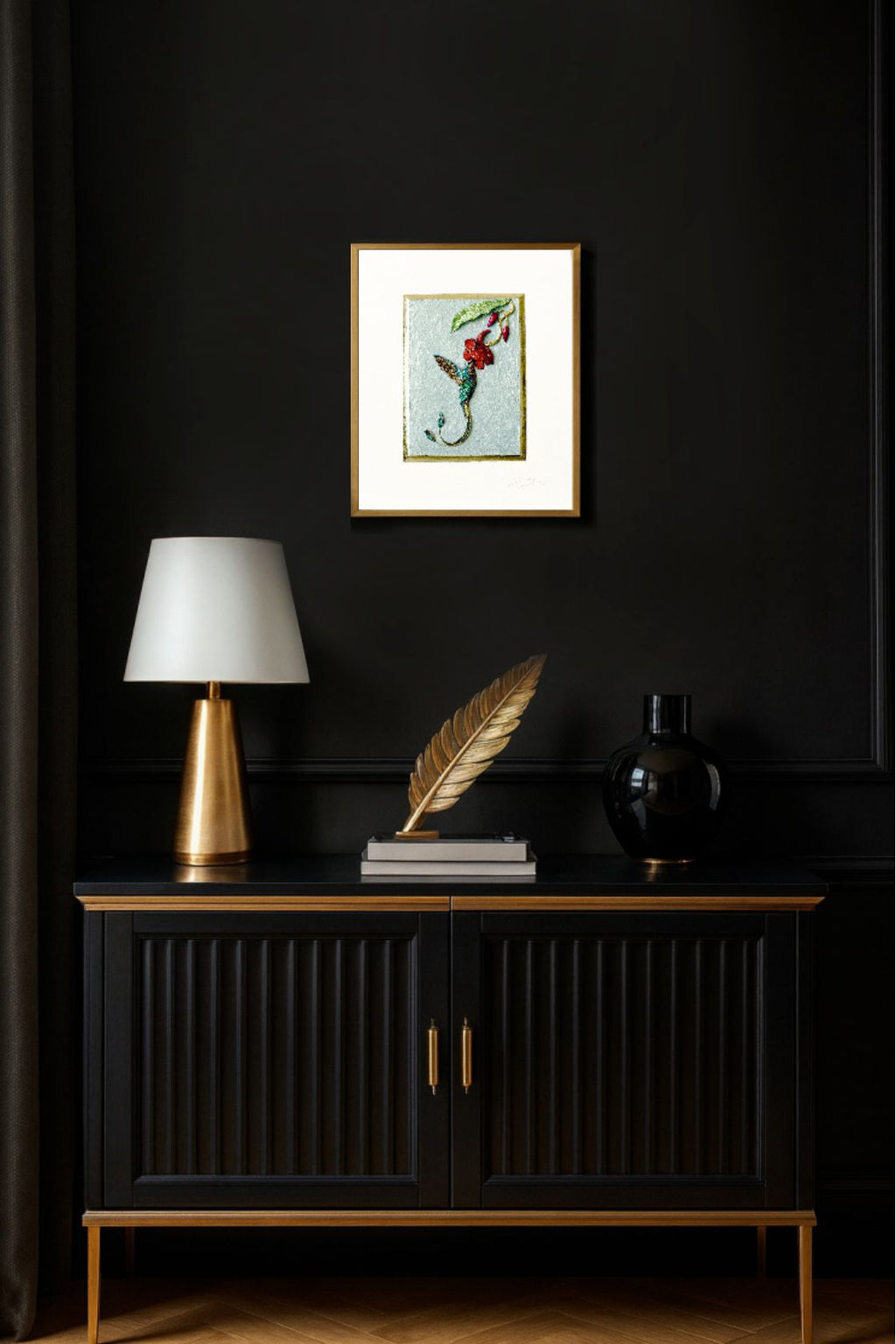 Hummingbird | Handmade 3D Art | Jewelry painting