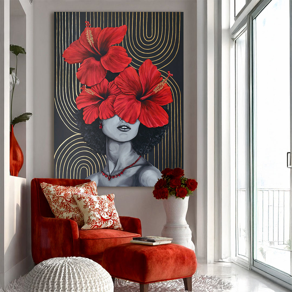 Crimson Blossom | Luxury Canvas Painting