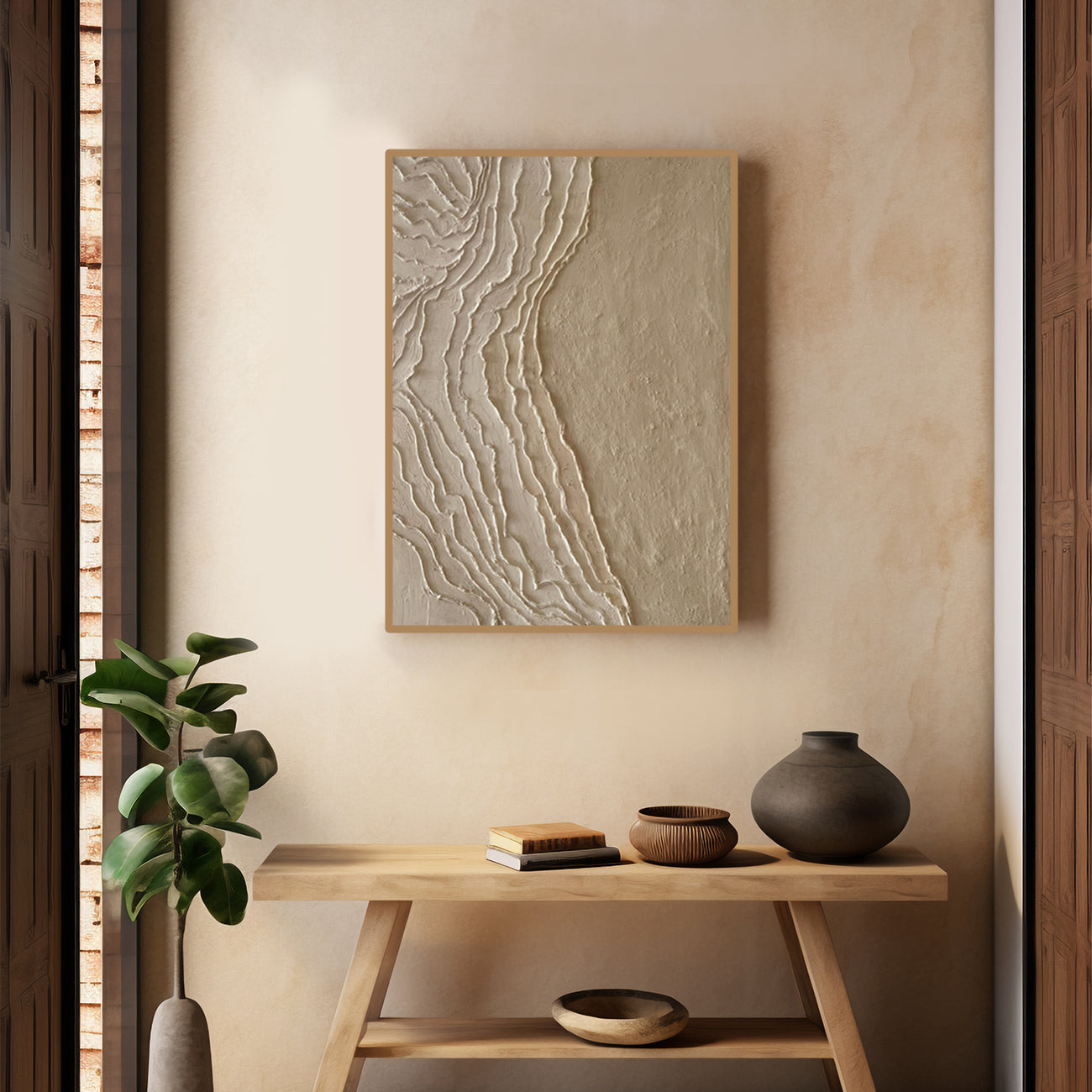 The Road | Luxury Desert Minimalist Plaster Painting Dubai