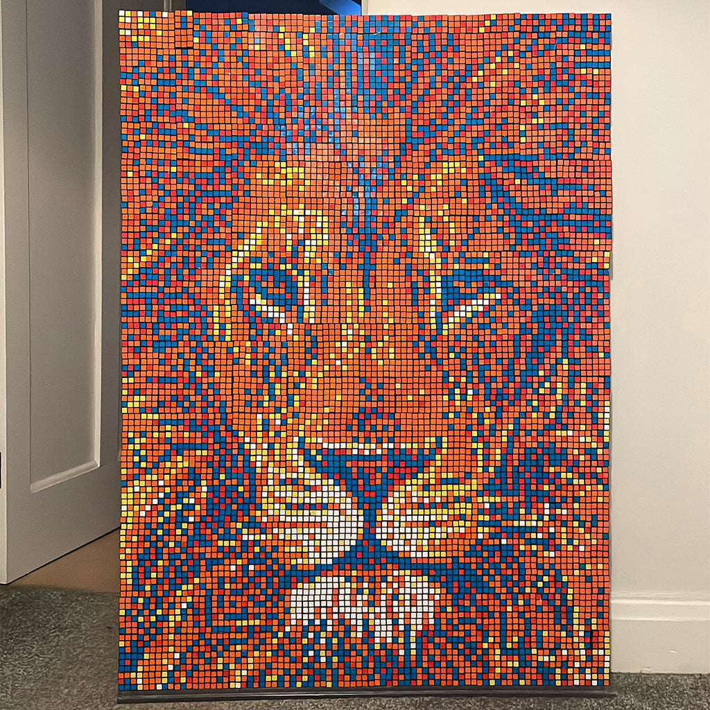 The Lion That Stares | Handmade Rubik Cube Art