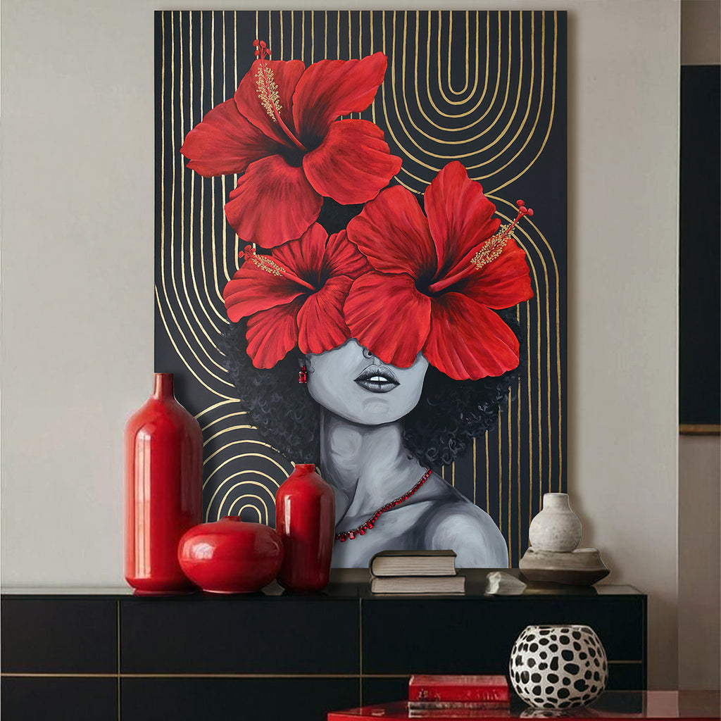 Crimson Blossom | Luxury Canvas Painting