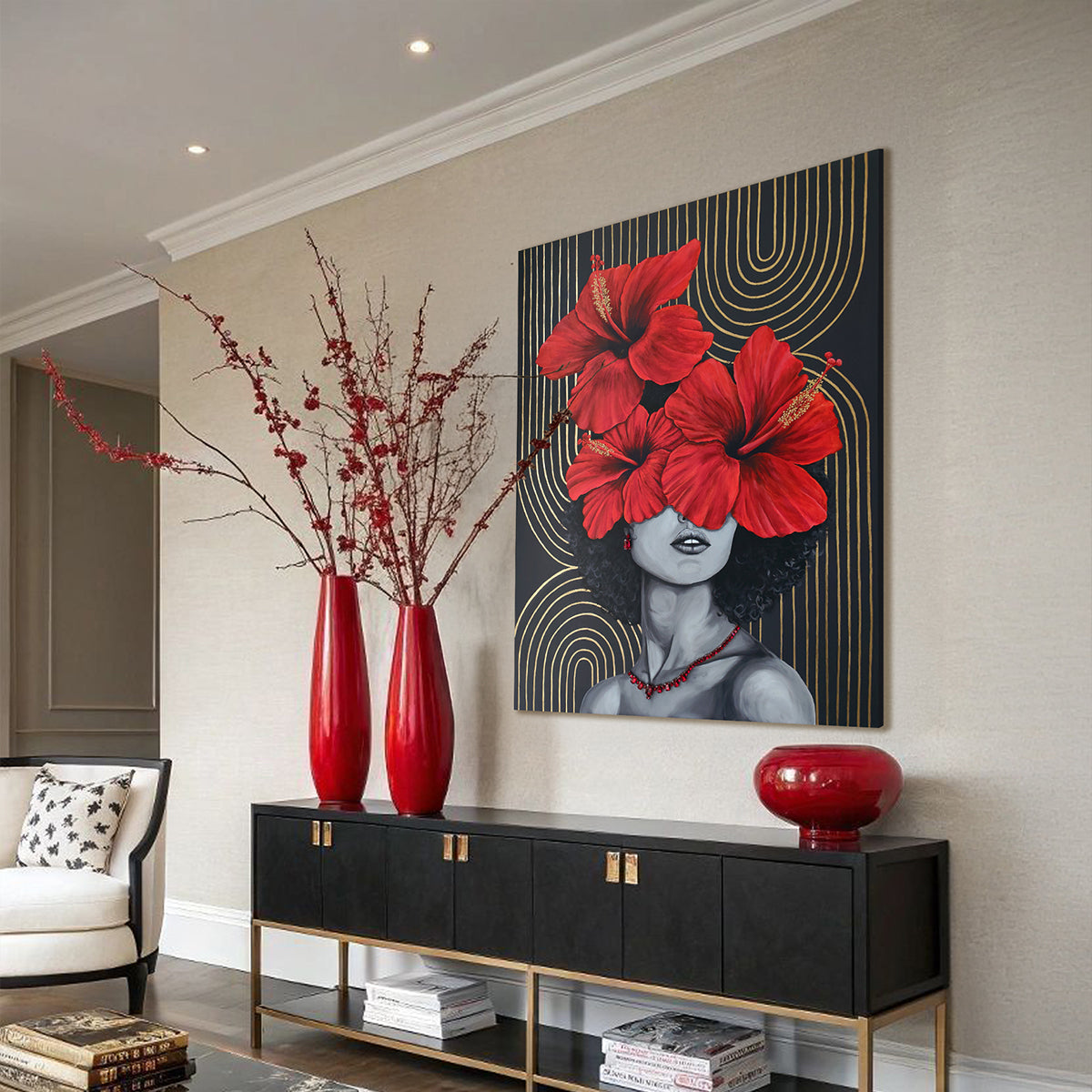 Crimson Blossom | Luxury Canvas Painting