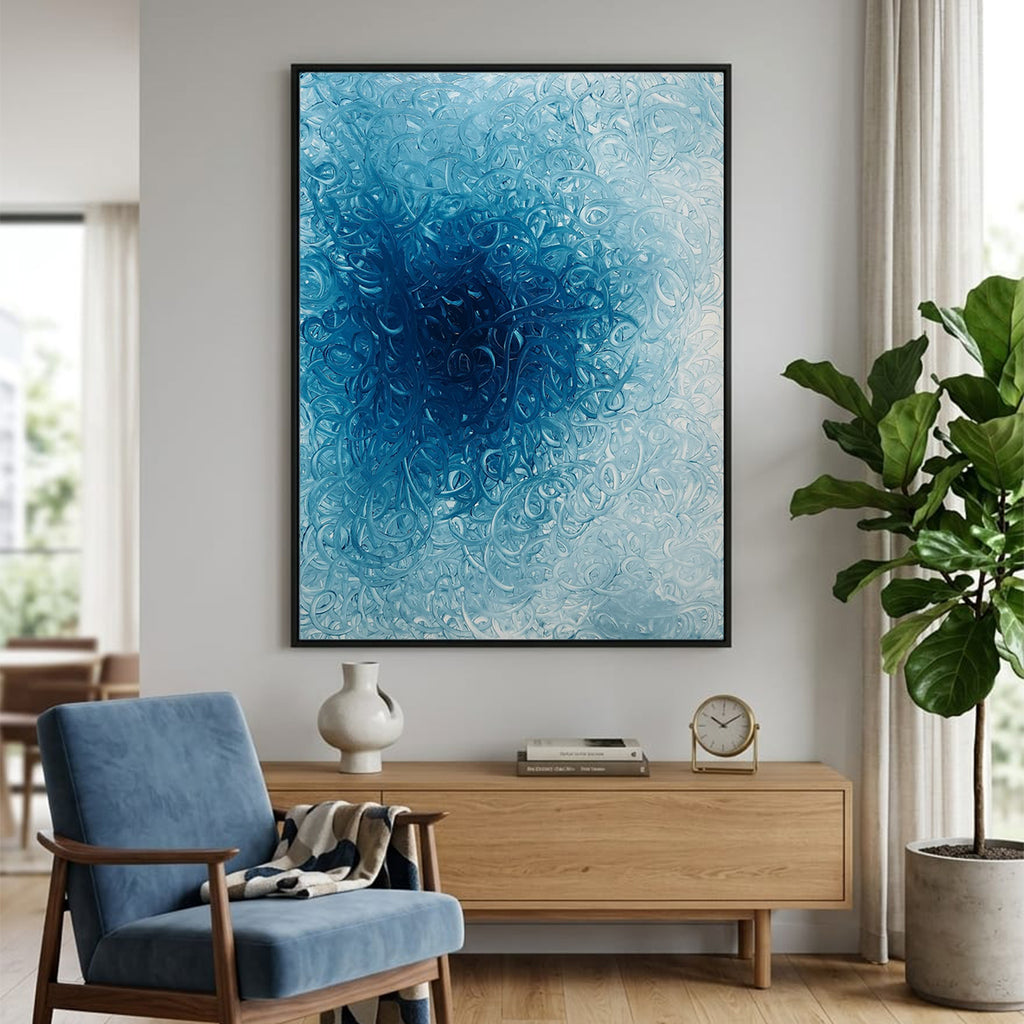 The Deep Blue Swirl | Handmade Painting
