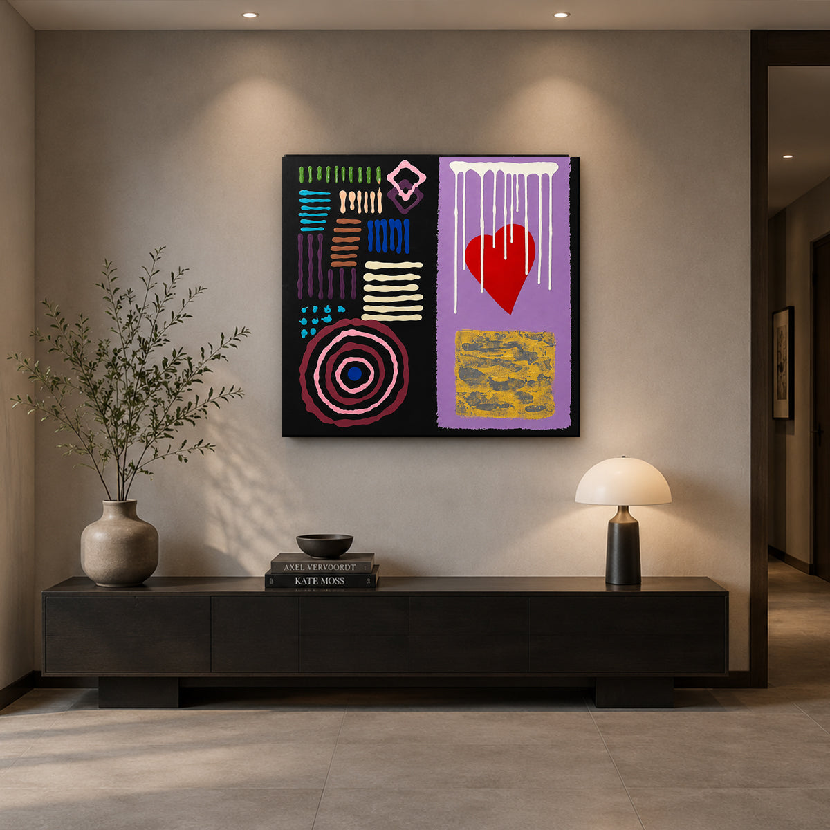 Bold Emerald Violet Abstract Art | Original UAE Canvas