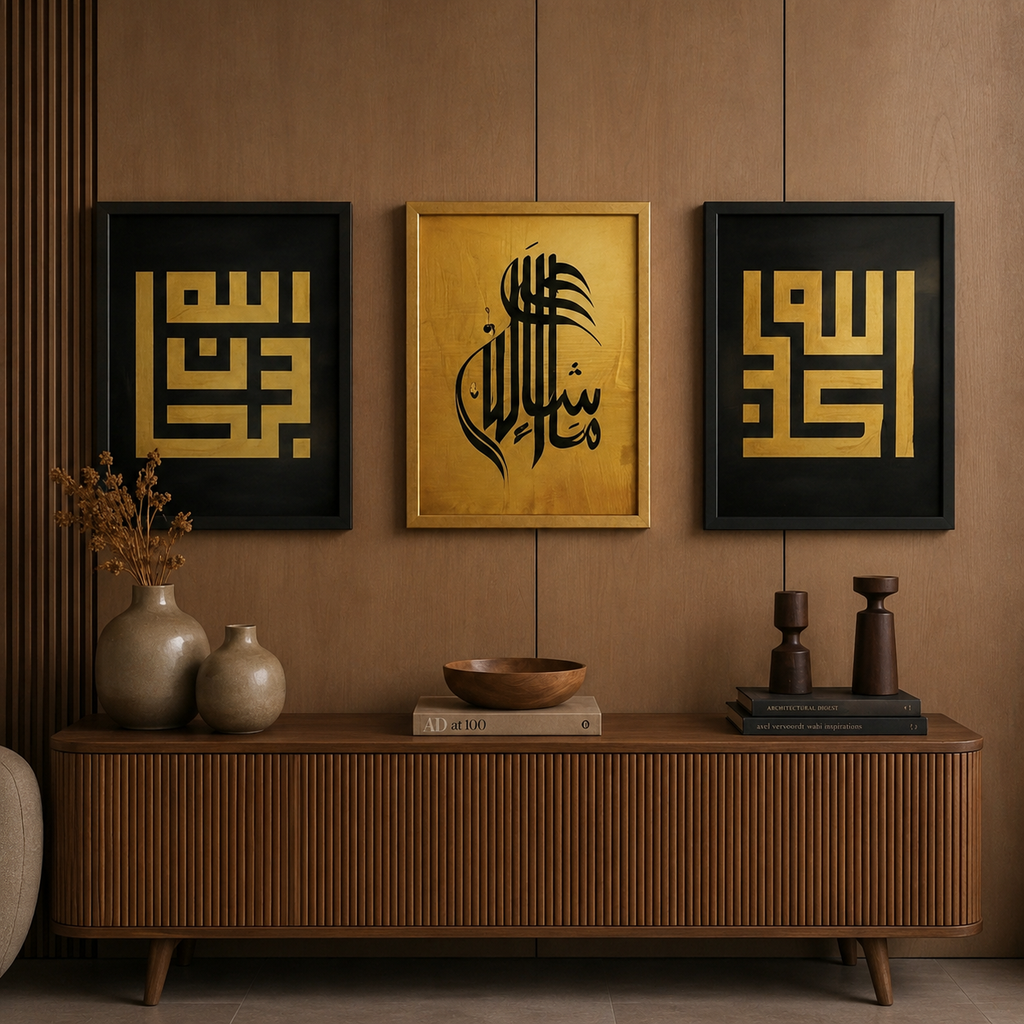Mashallah | Arabic Calligraphy | Set of 3 Paintings