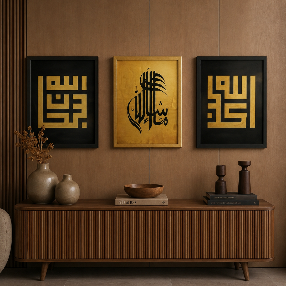 Mashallah | Arabic Calligraphy | Set of 3 Paintings