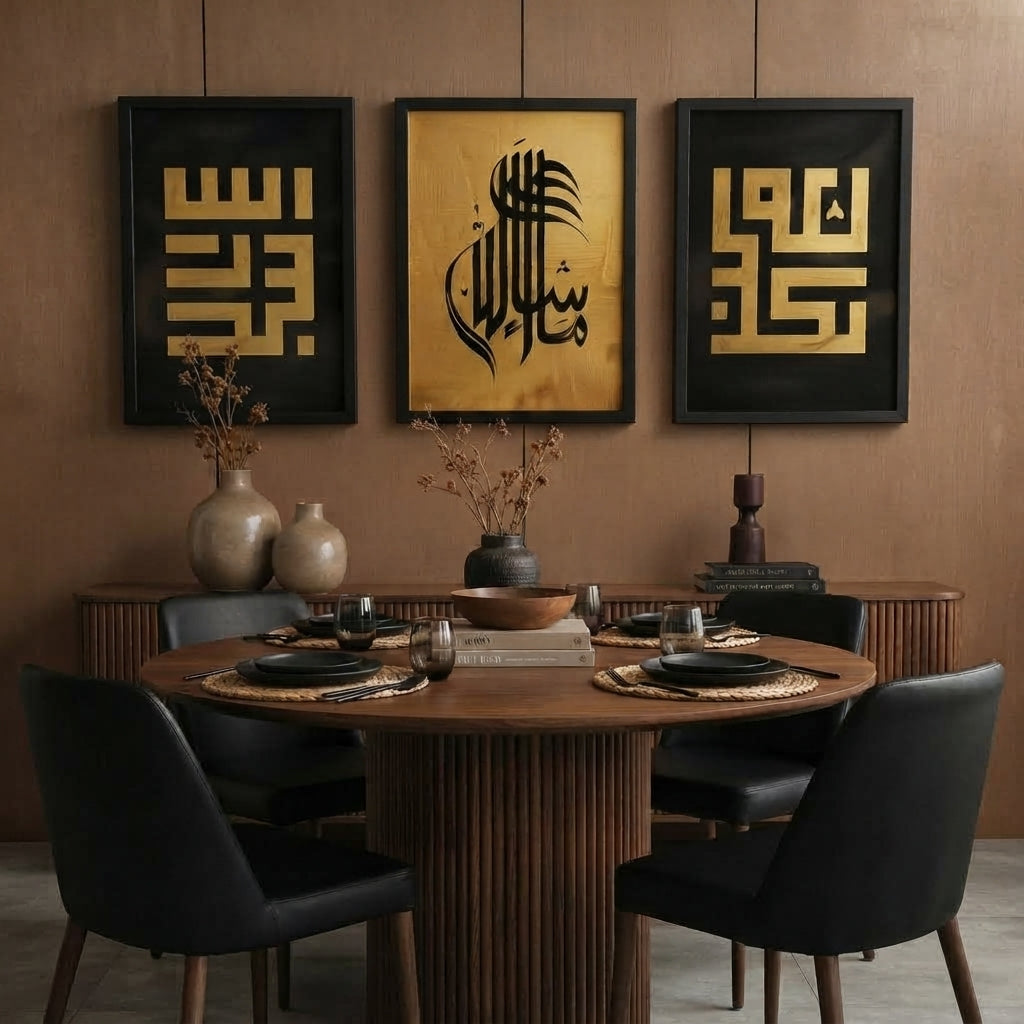 Mashallah | Arabic Calligraphy | Set of 3 Paintings