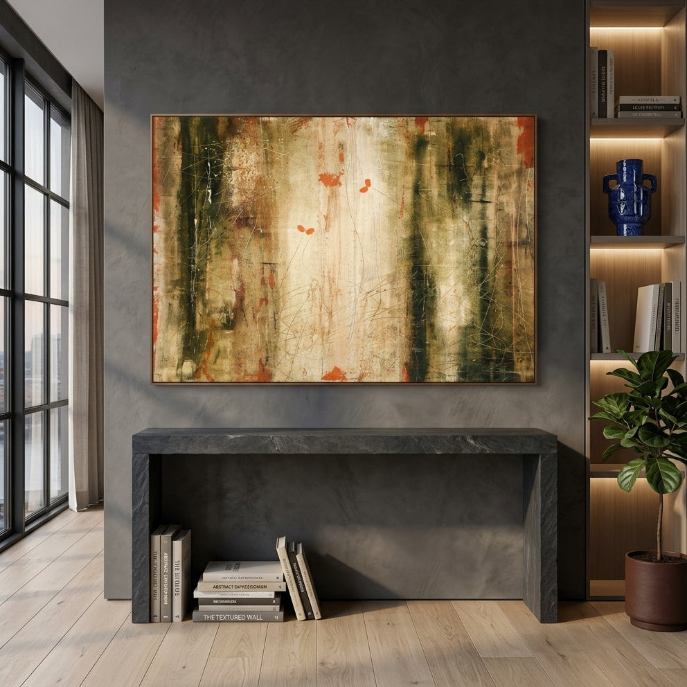 The Space Between – Earthy Textured Abstract Painting