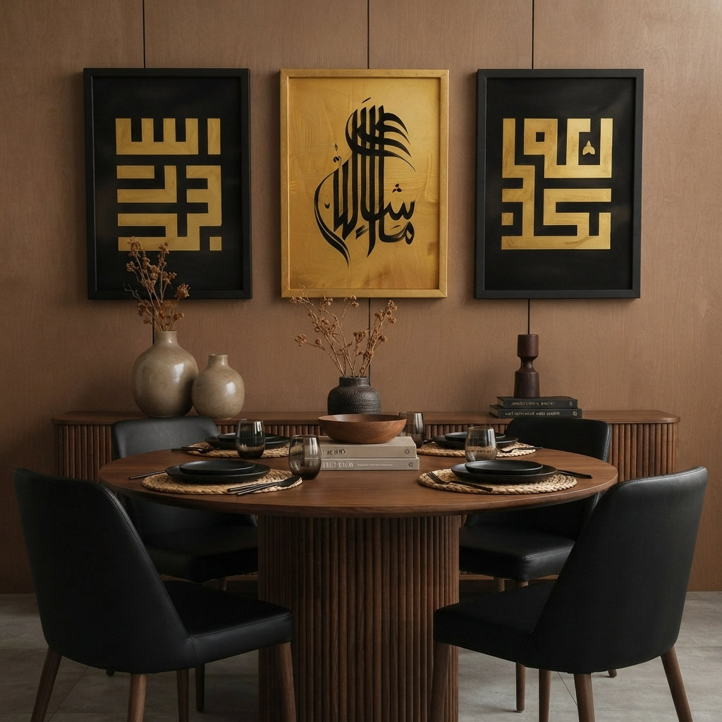 Mashallah | Arabic Calligraphy | Set of 3 Paintings