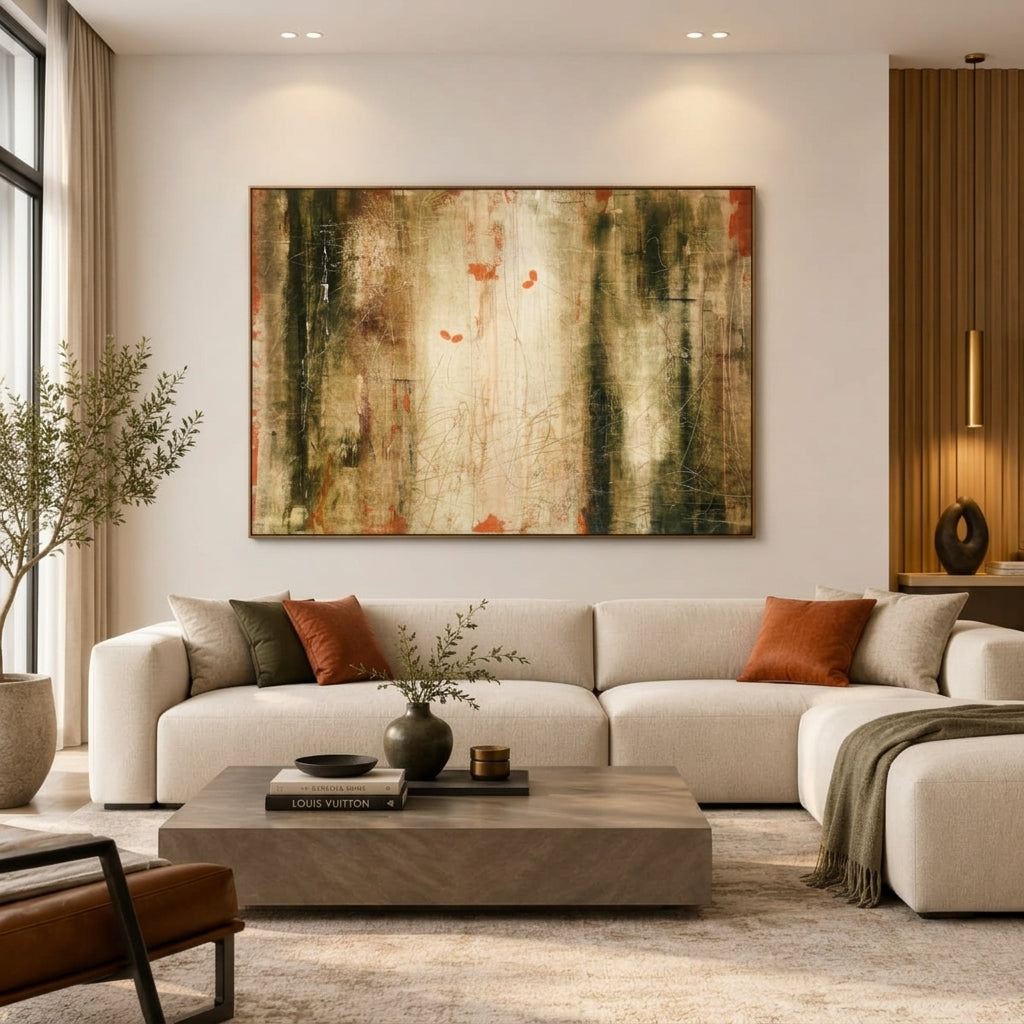 The Space Between – Earthy Textured Abstract Painting