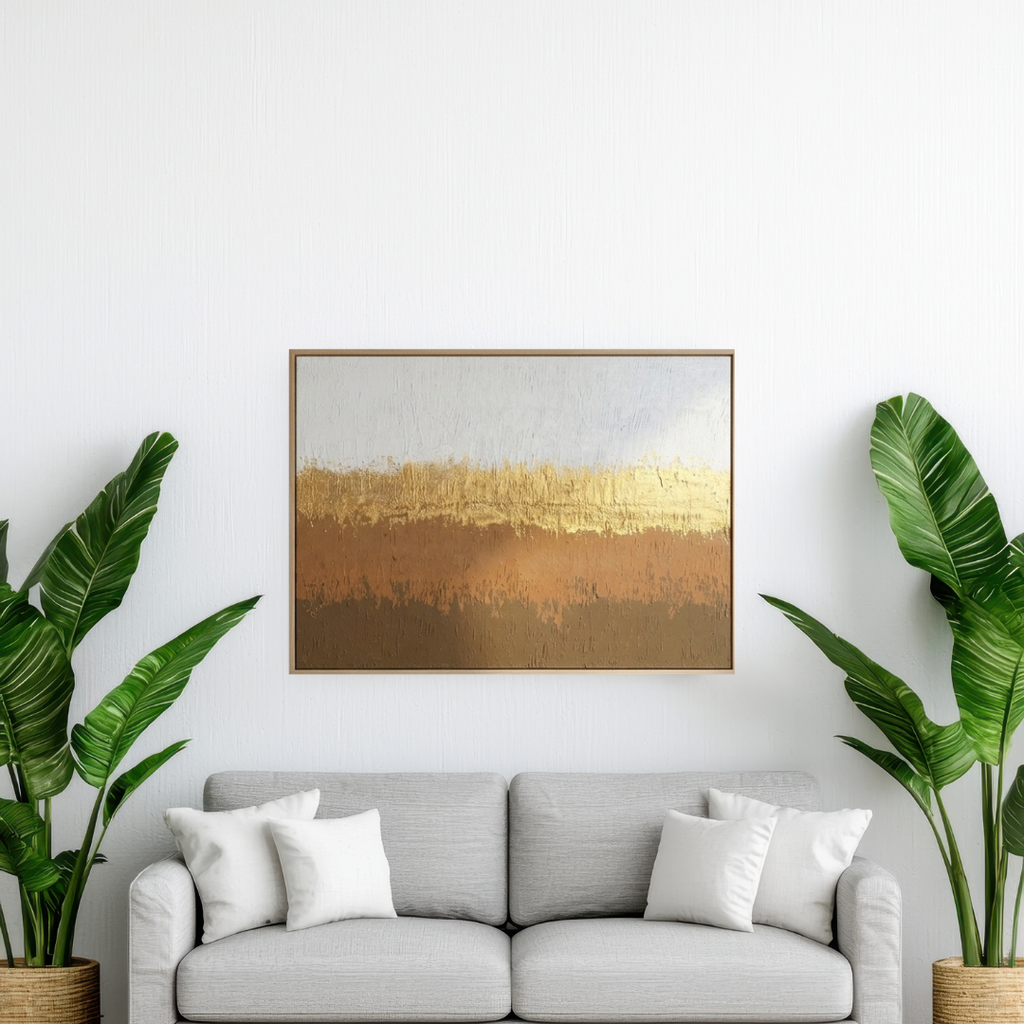 Golden Horizon | Textured Gold Abstract Canvas Painting