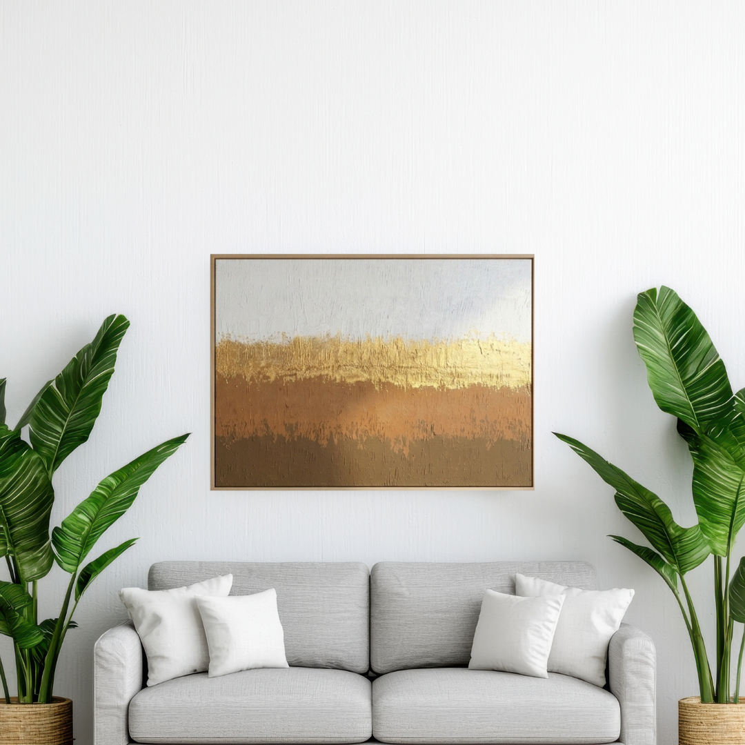 Golden Horizon | Textured Gold Abstract Canvas Painting
