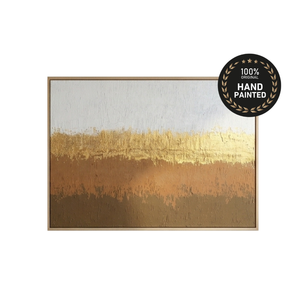 Golden Horizon | Textured Gold Abstract Canvas Painting