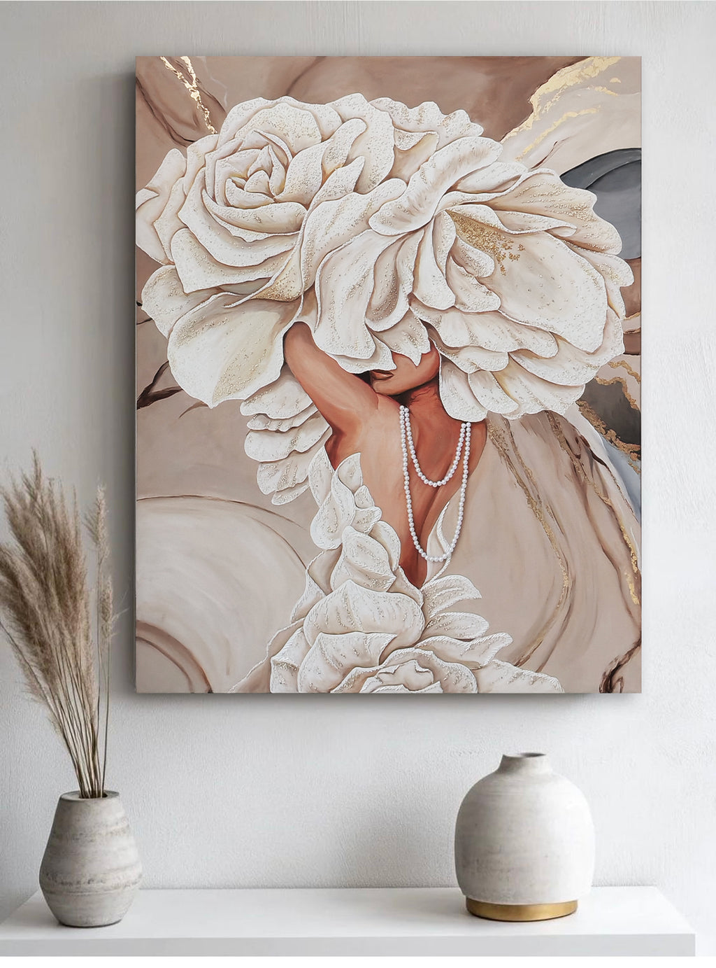 Pearl Beauty Handmade Wall Art - Luxury Canvas Painting