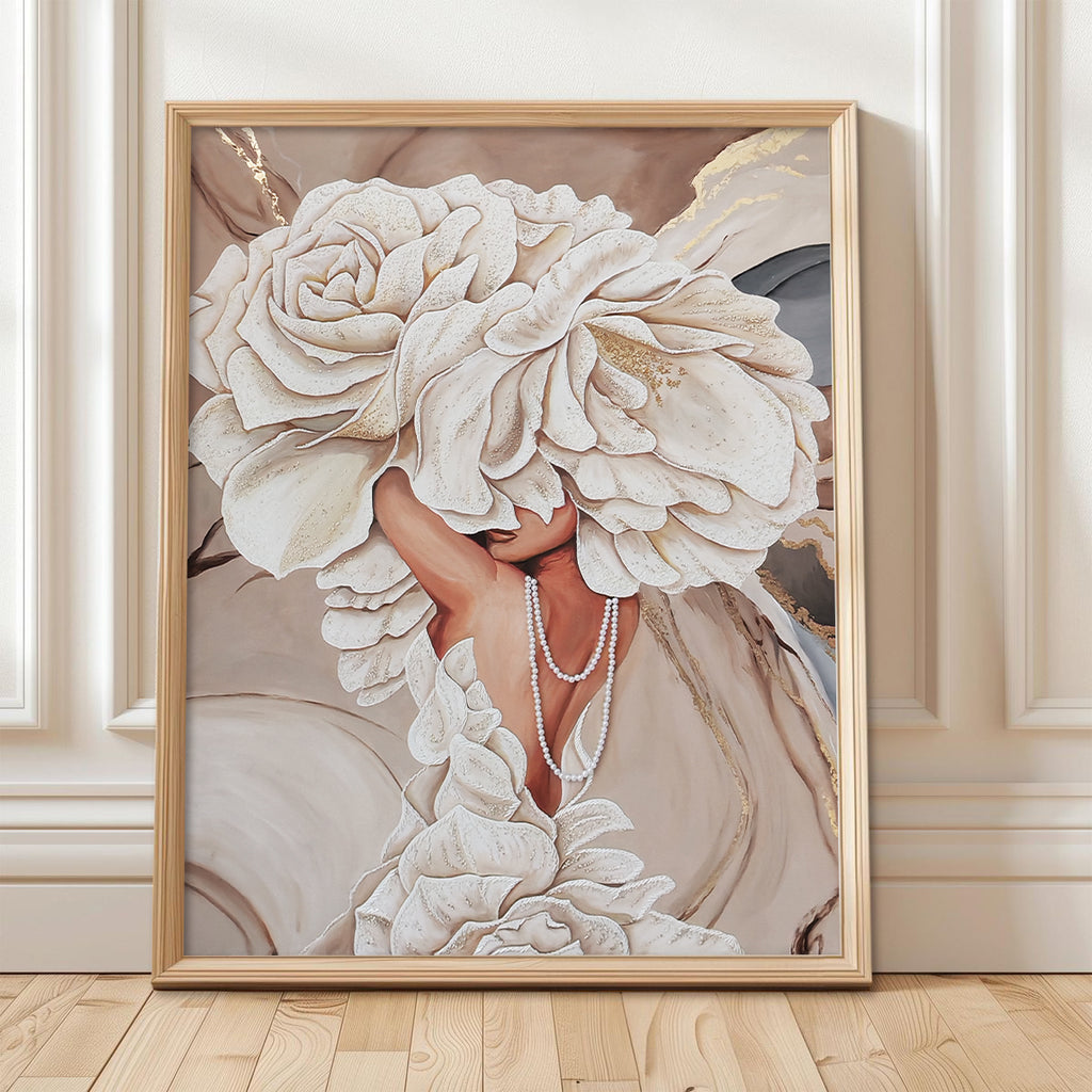 Pearl Beauty Handmade Wall Art - Luxury Canvas Painting