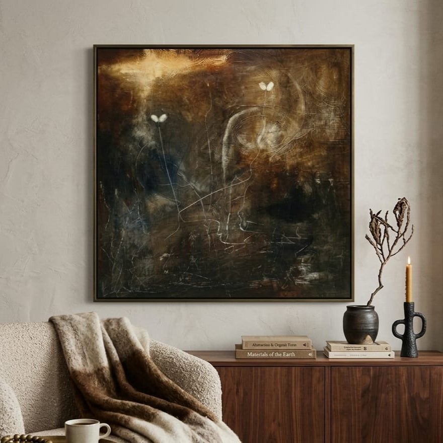 Whispers in the Dark | Handmade Textured Painting