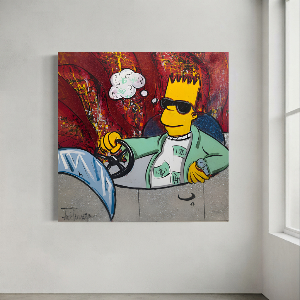 Bart-Musk original handmade pop art painting in oil on canvas