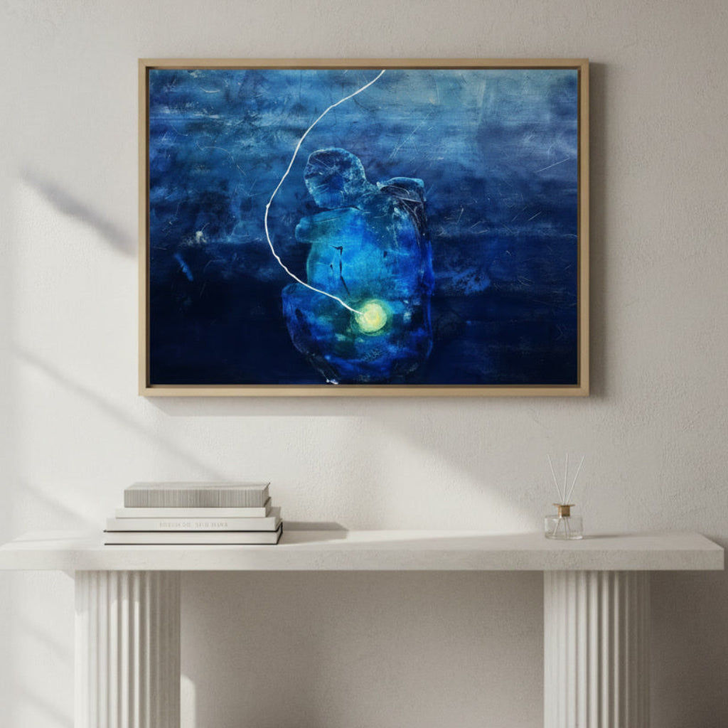 Birth of Light textured abstract canvas art for luxury modern UAE living room décor