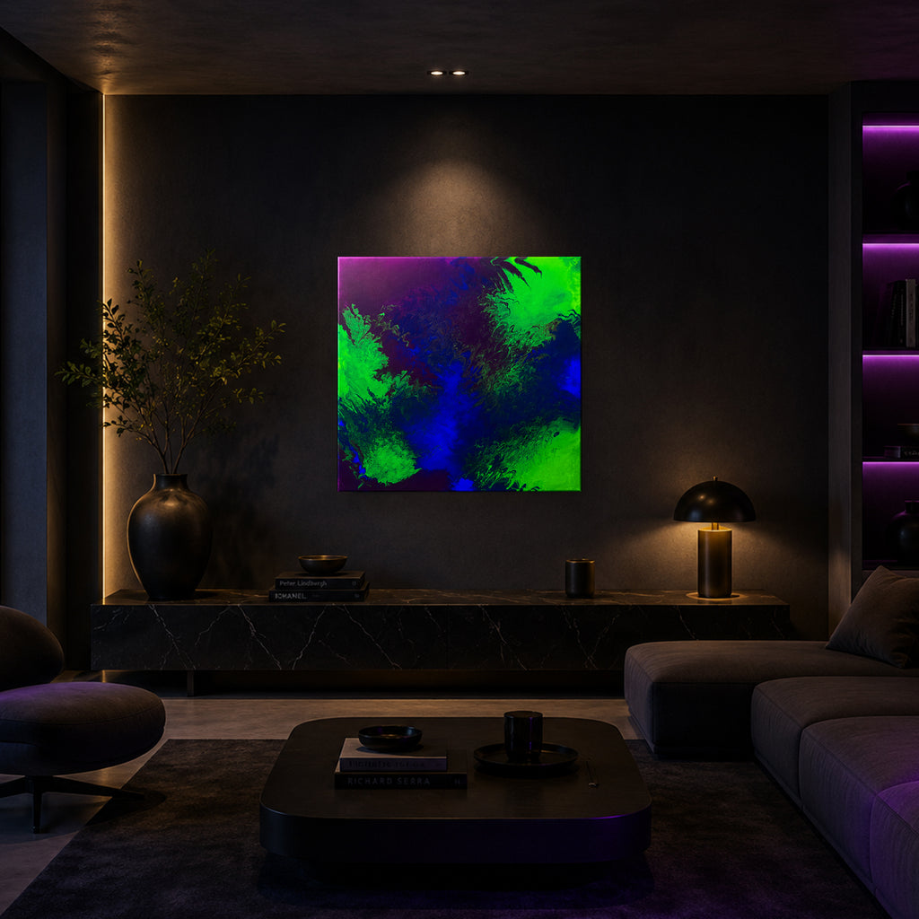 Beyond the Violet Sky | Handmade Abstract Painting