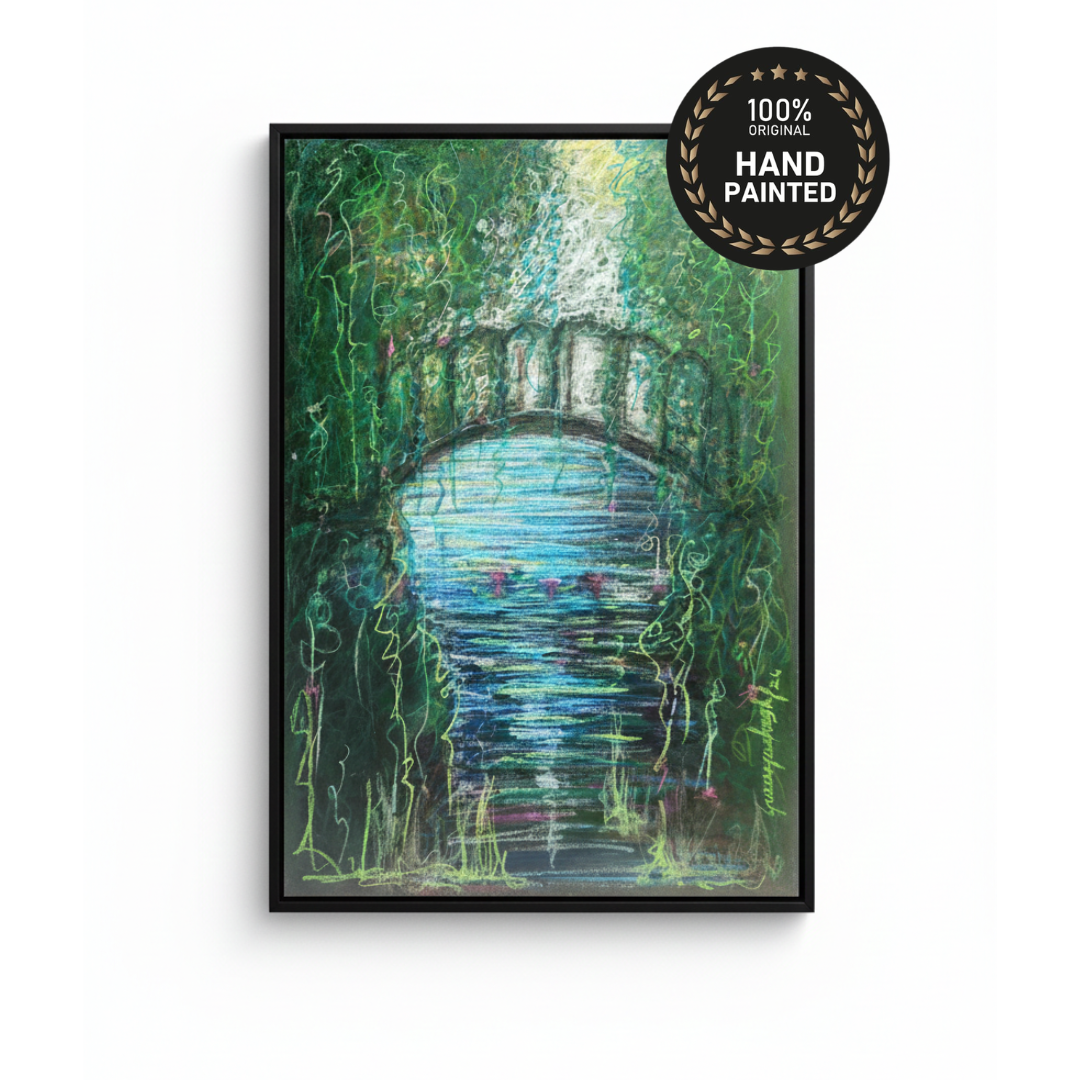 Contemporary serene green abstract painting for luxury living room and bedroom wall decor Dubai