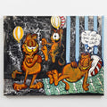Handmade pop art painting with cartoon character, oversized 55x75 inch oil on canvas