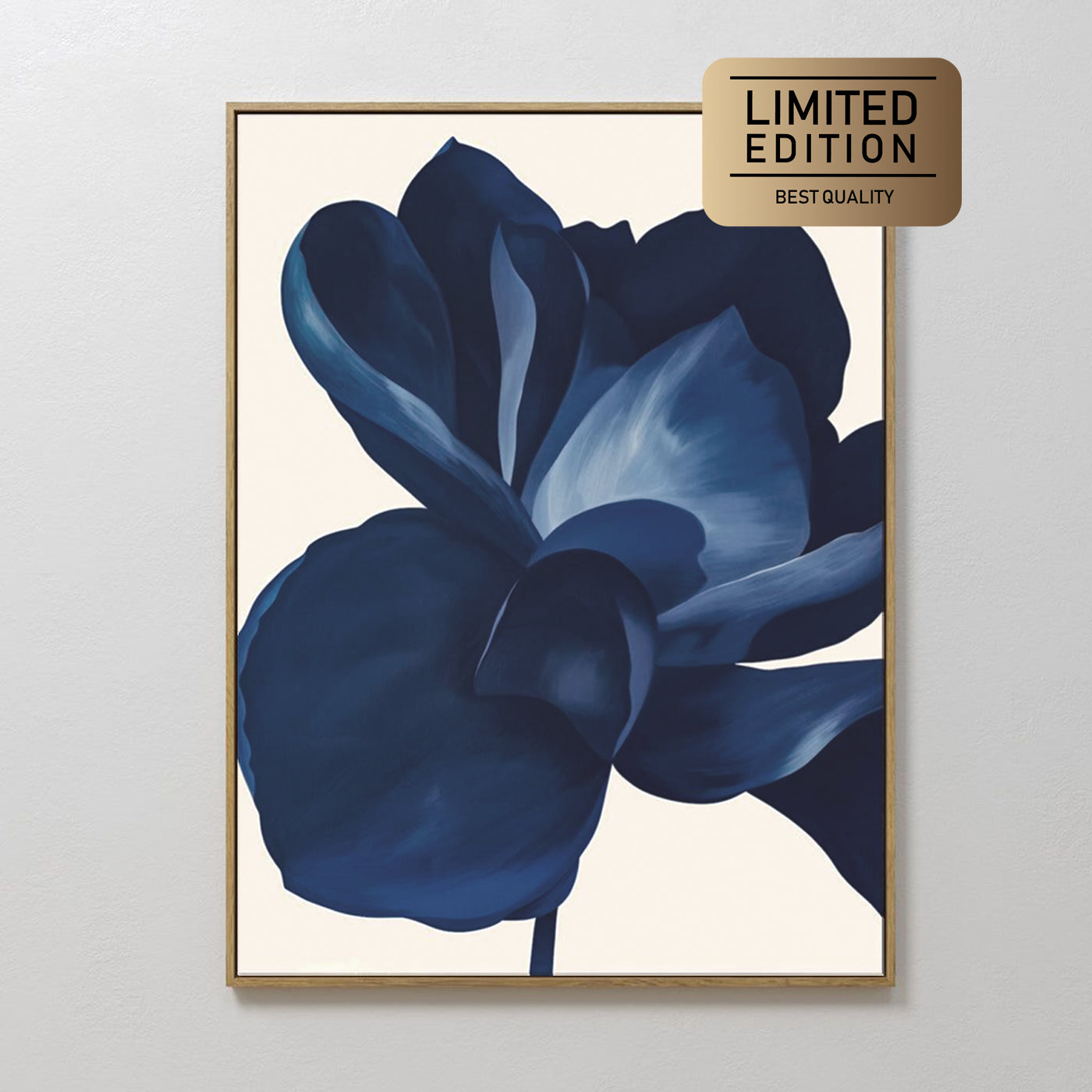 Framed artwork of a blue flower Luxury wall décor framed canvas UAE