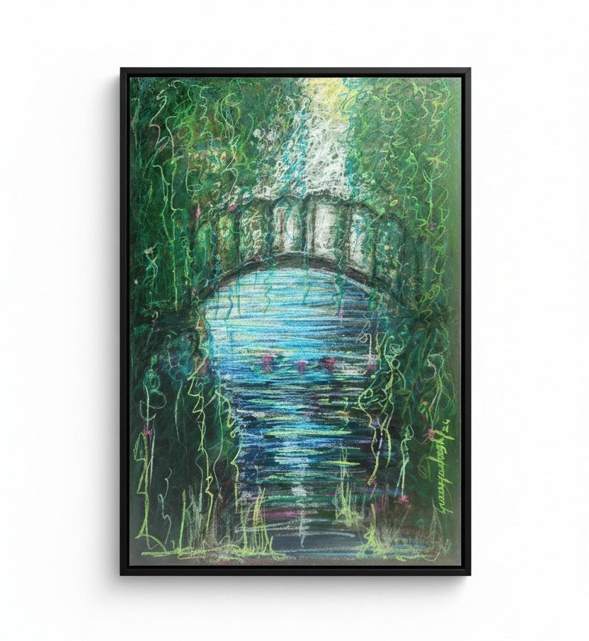 Modern green abstract landscape canvas artwork for elegant UAE homes and sophisticated interior styling