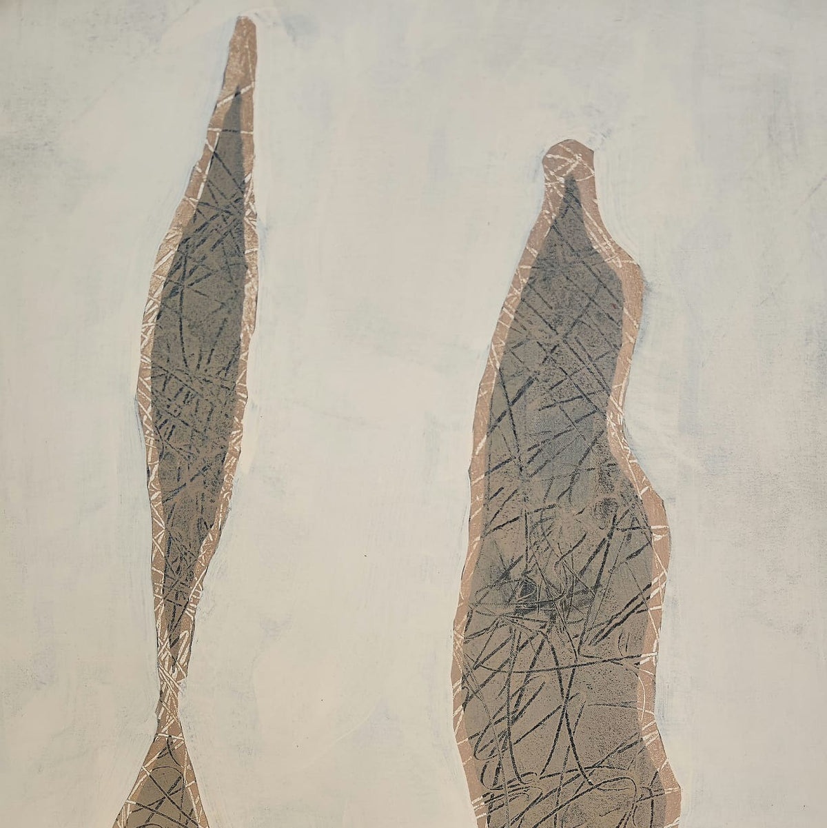 Original abstract painting displayed in a neutral, minimalist UAE interior