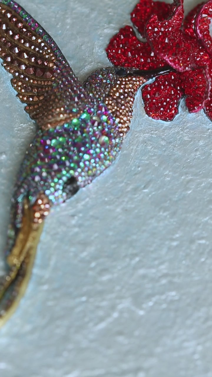 Hummingbird | Handmade 3D Art | Jewelry painting