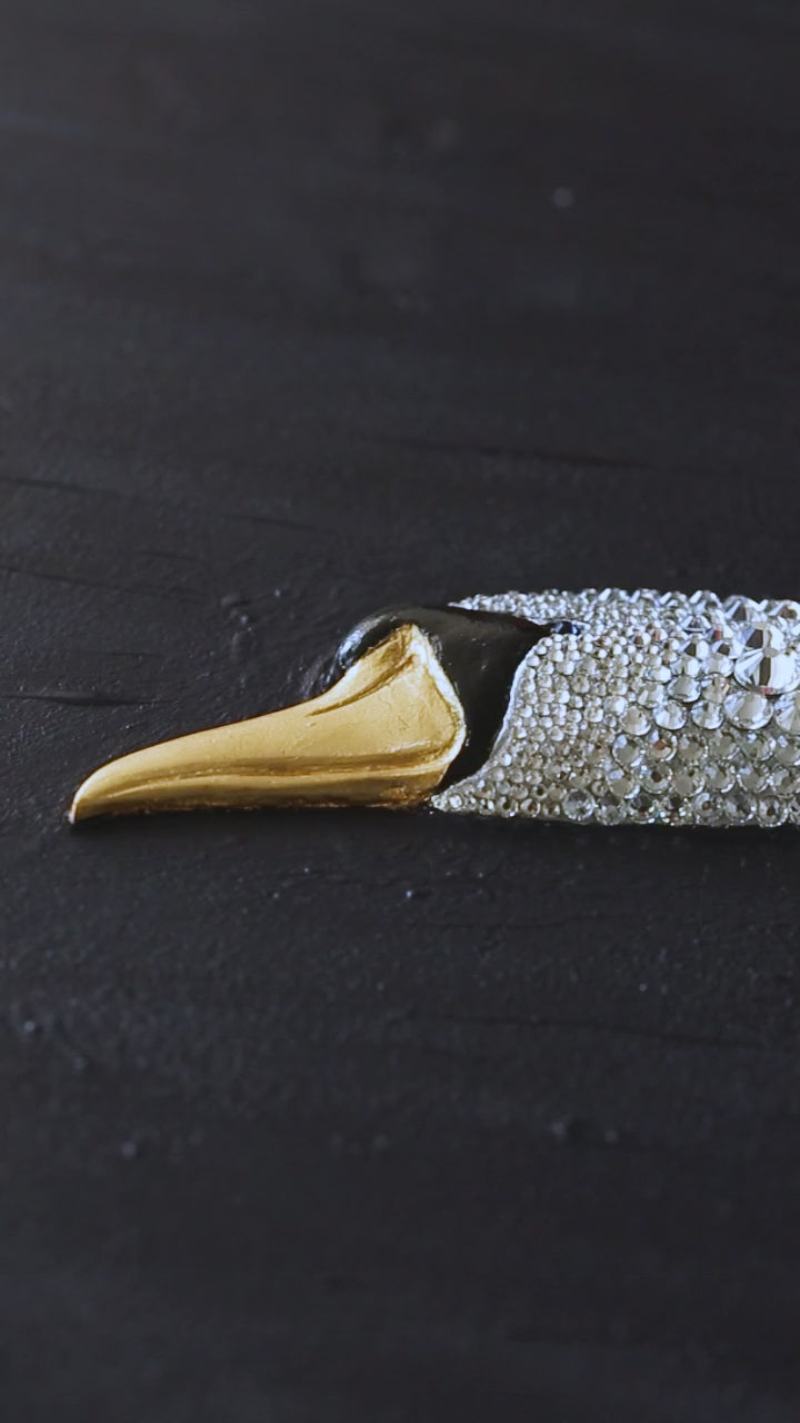 Swan | Handmade 3D Art | Jewelry painting