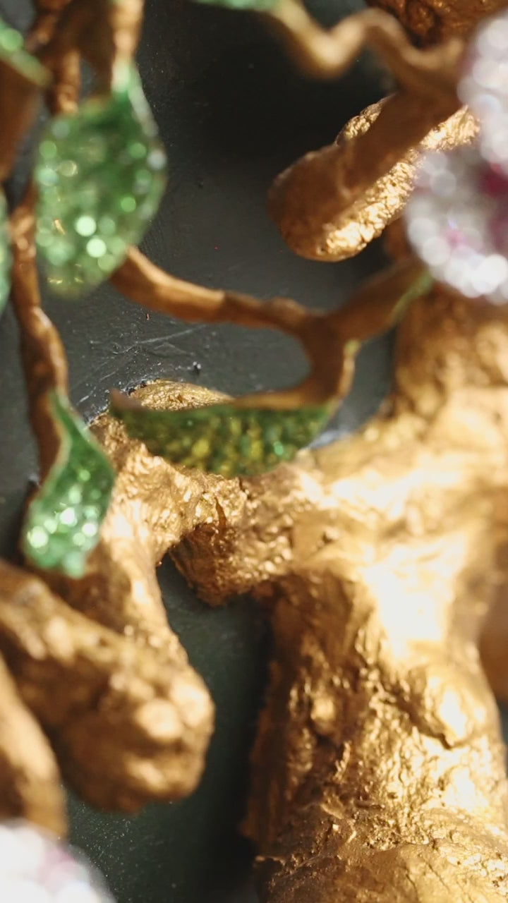 Flowering Tree | Handmade 3D Art | Jewelry painting