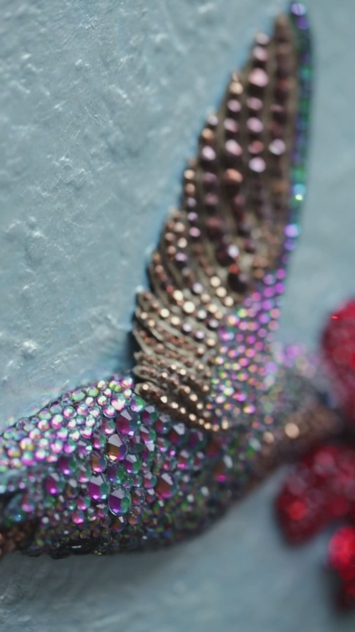 Hummingbird | Handmade 3D Art | Jewelry painting