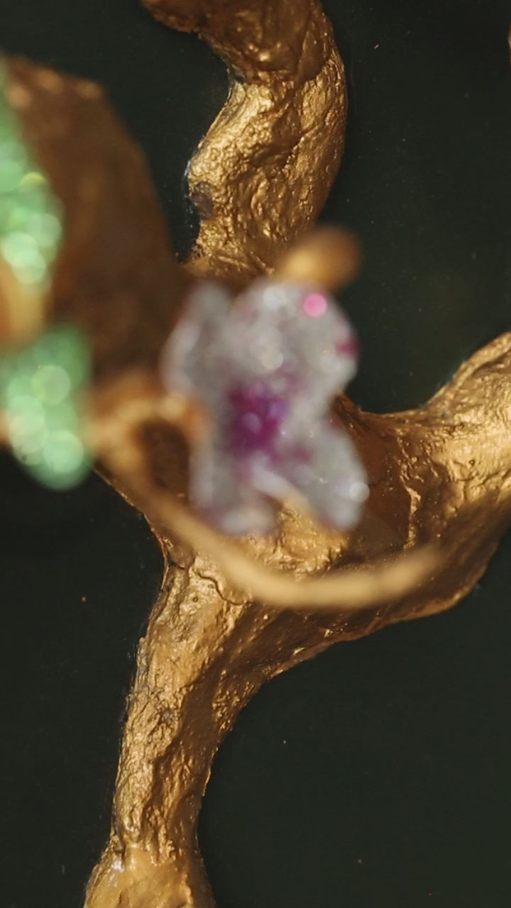 Flowering Tree | Handmade 3D Art | Jewelry painting