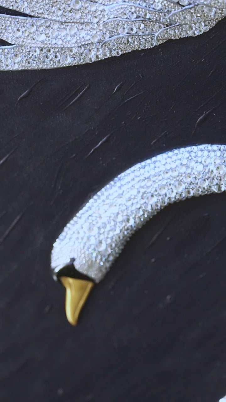 Swan | Handmade 3D Art | Jewelry painting