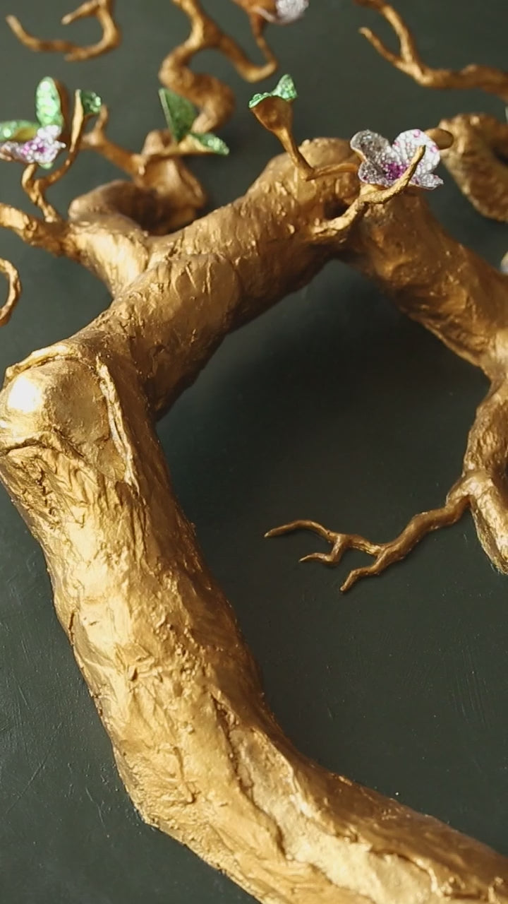 Flowering Tree | Handmade 3D Art | Jewelry painting