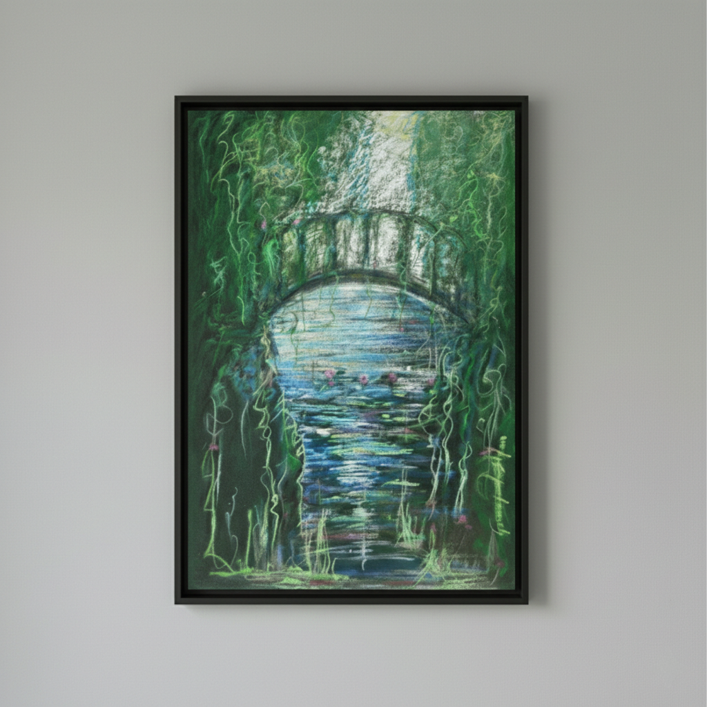 Serene green abstract landscape painting for modern UAE interiors and luxury living room wall decor