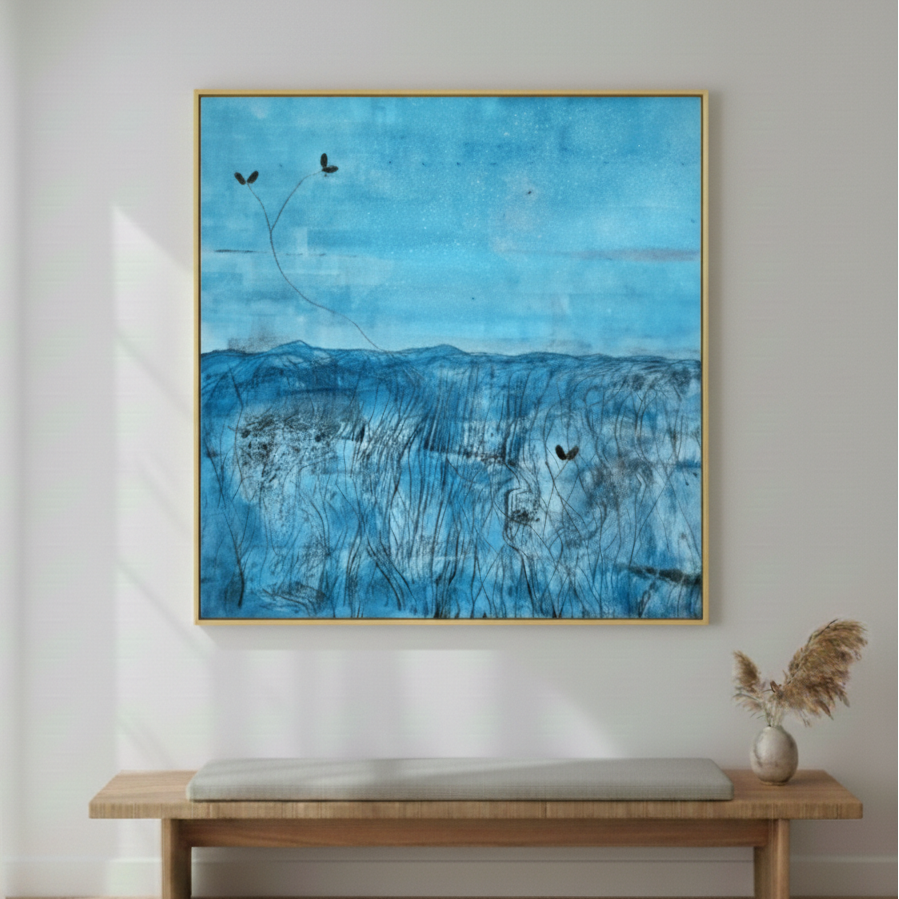 Minimalist beige and black 3D abstract wall art representing resilience and renewal, handmade on a large canvas for calming residential spaces.