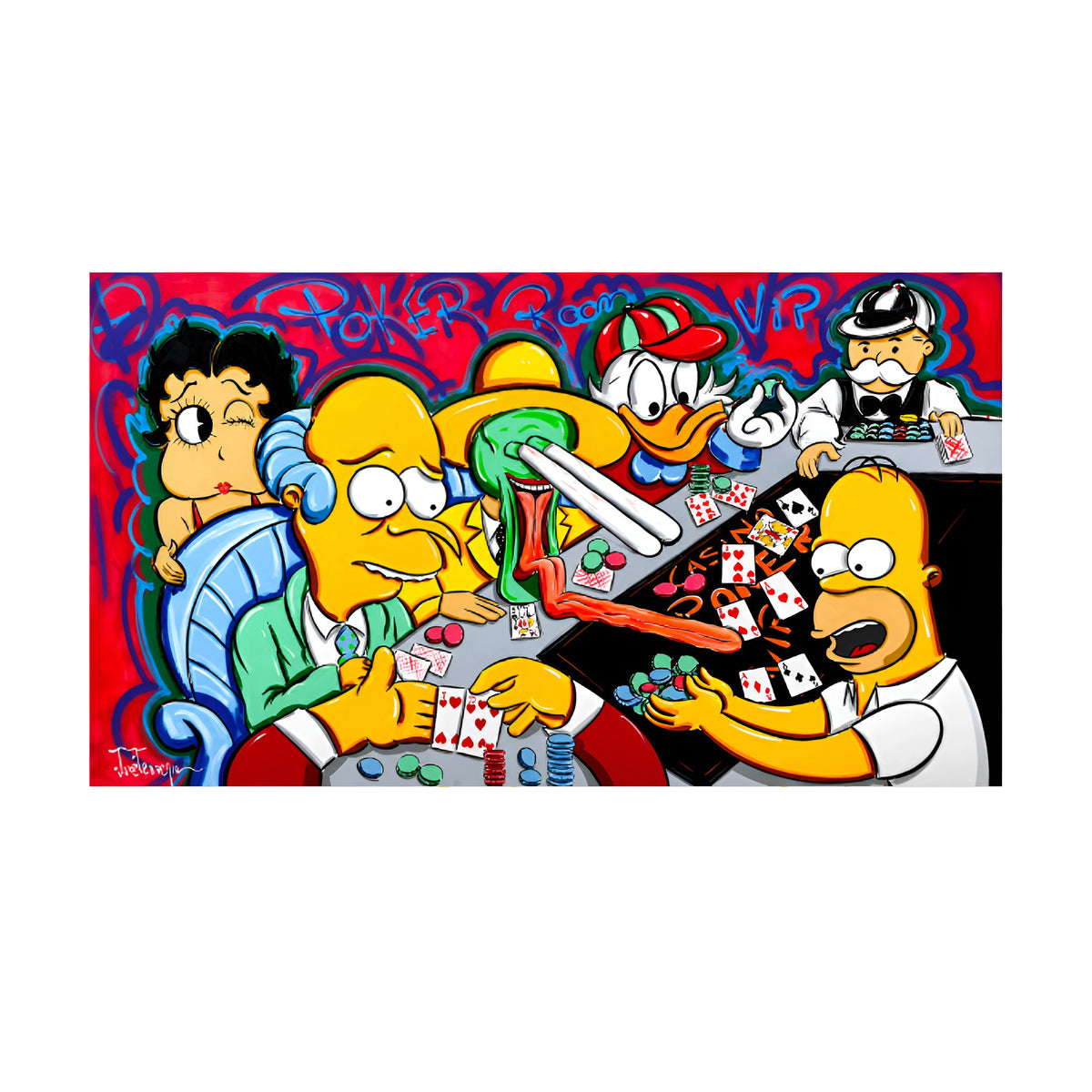 Royale Casino original pop art comic painting with expressive brushwork