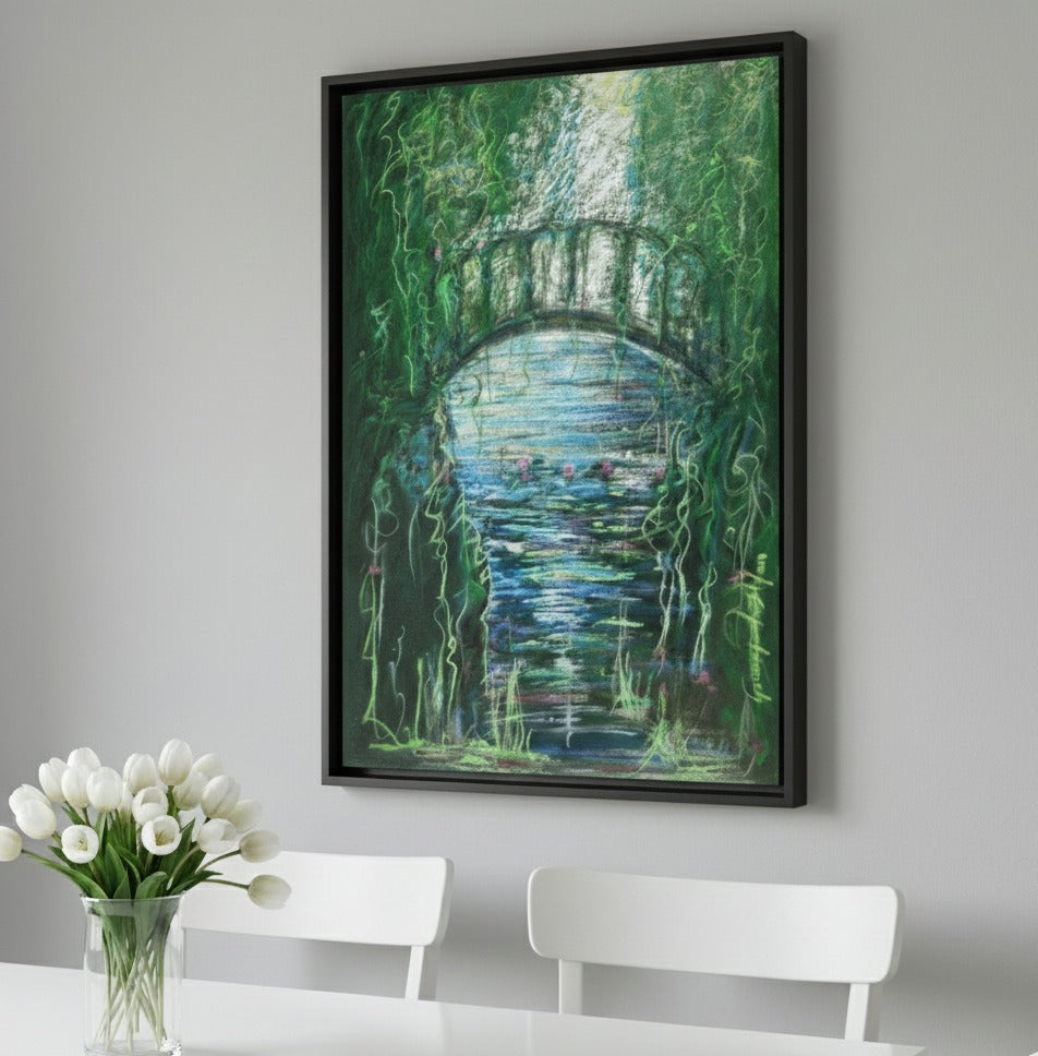 Nature inspired green abstract canvas art ideal for contemporary Dubai villa and apartment interiors