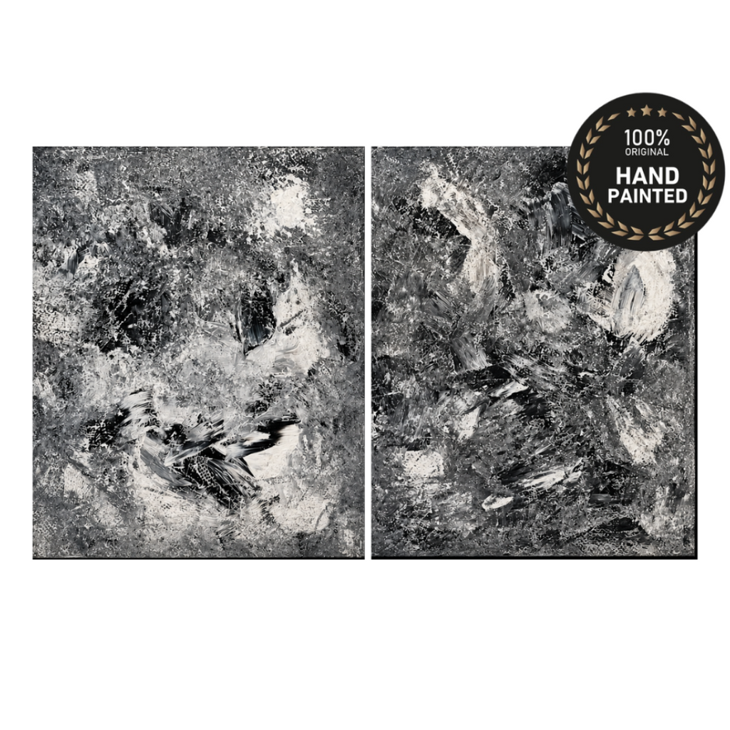 Two piece abstract wall art canvas set designed for elegant UAE homes and villas 1