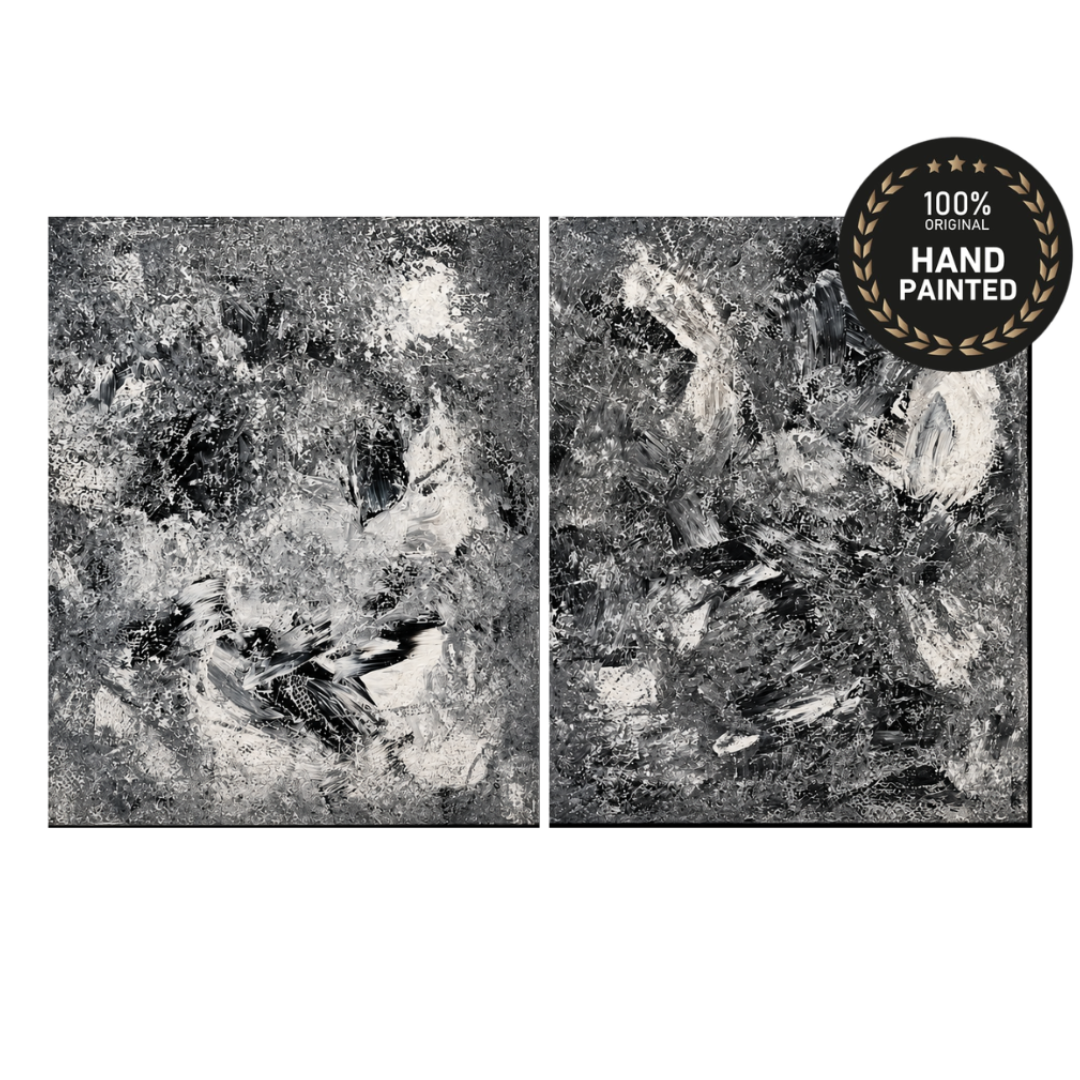 Two piece abstract wall art canvas set designed for elegant UAE homes and villas 1