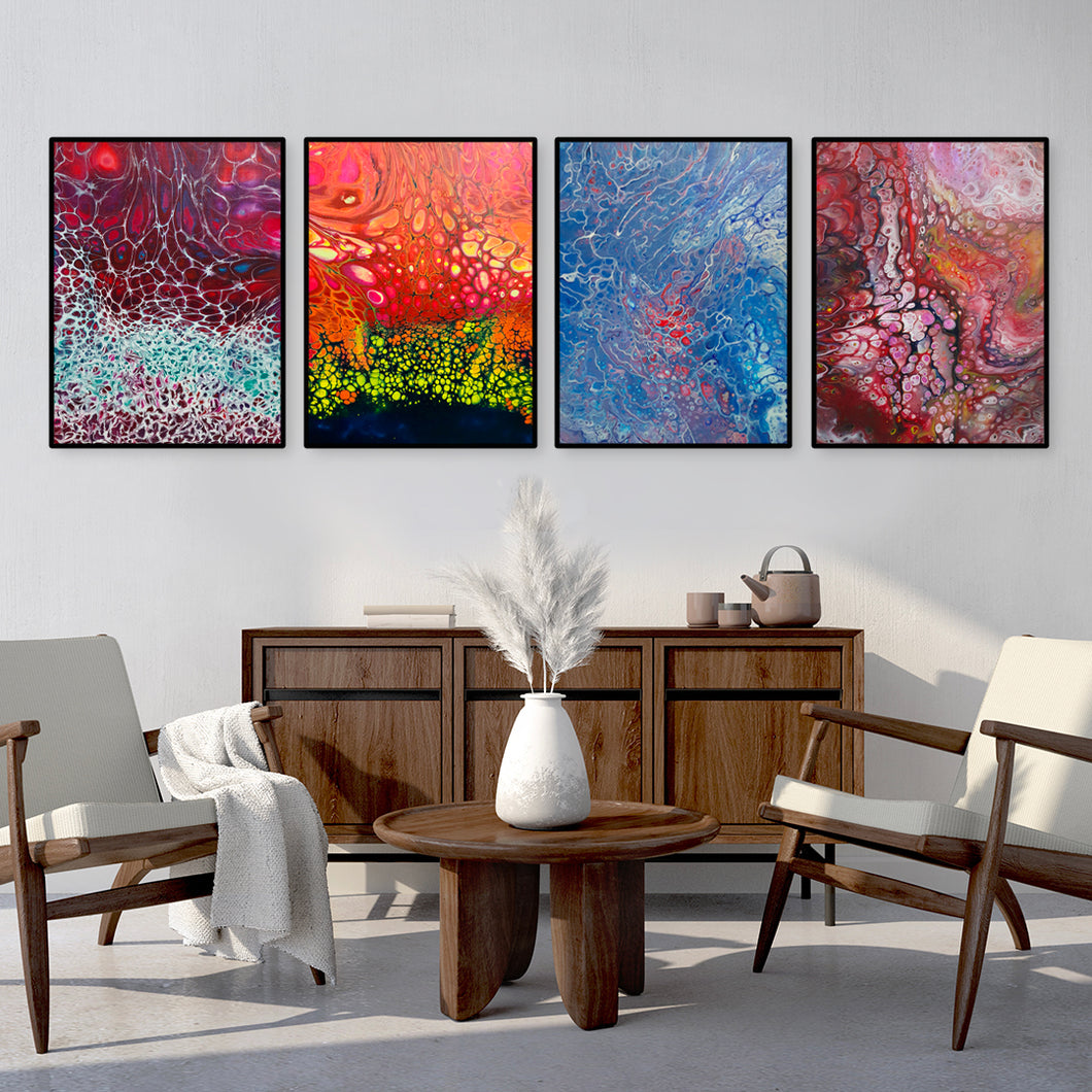 Swirl Series | Handmade Canvas Paintings | Set of 4