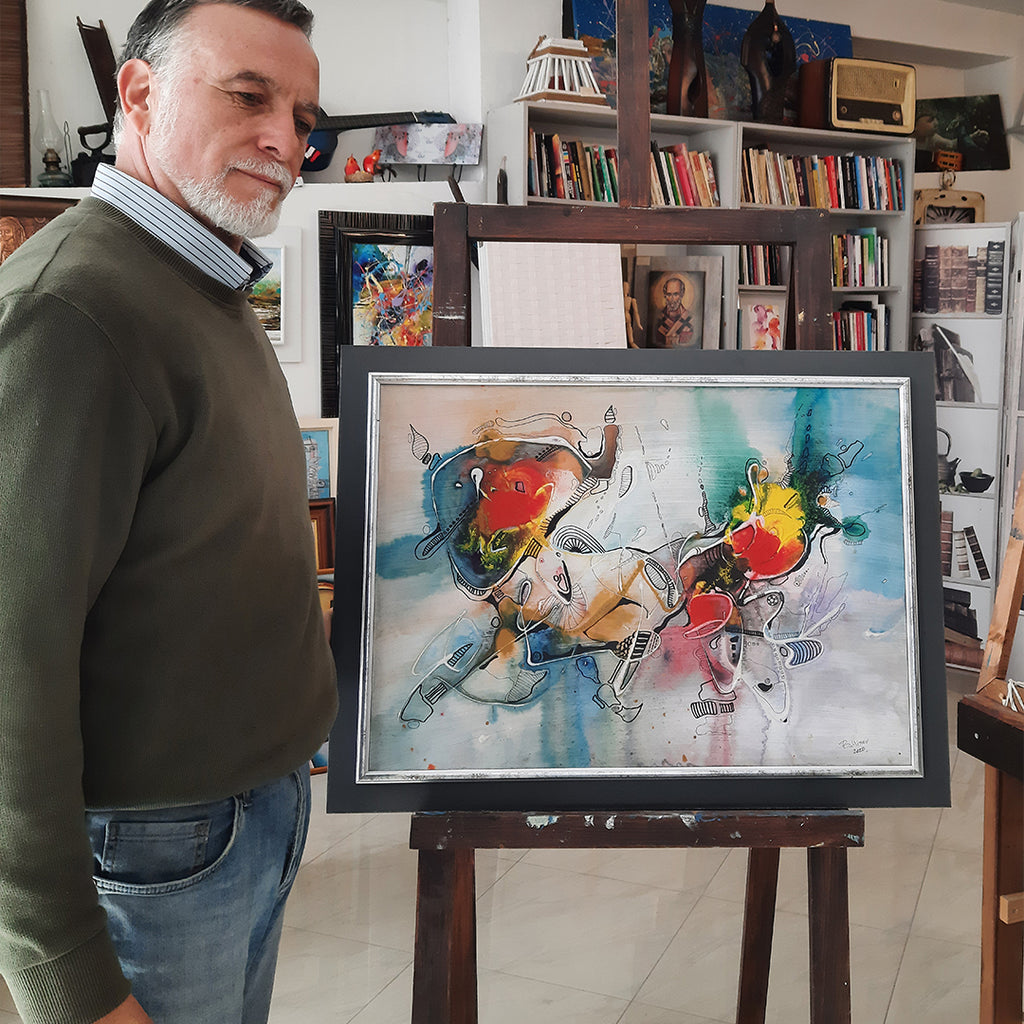 Chariot Of White Night | Abstract Painting